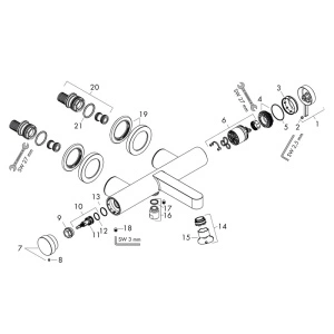 Baterie cada - dus, Hansgrohe, Finoris, montaj aparent, negru mat - Img 4