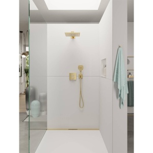 Baterie de dus, Hansgrohe, ShowerSelect, termostatata, cu 2 functii, auriu lucios - Img 4