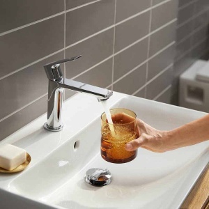 Baterie de lavoar Hansgrohe, Rebris E 110, CoolStart, fără ventil, crom - Img 3