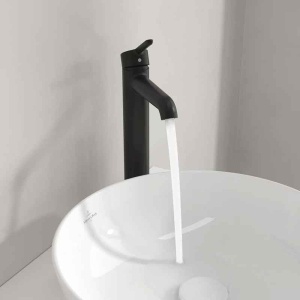 Baterie înaltă pentru lavoar Villeroy&Boch, Skyla 250, cu ventil click-clack, negru mat - Img 2