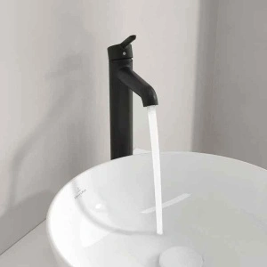 Baterie înaltă pentru lavoar Villeroy&Boch, Skyla 250, cu ventil click-clack, negru mat - Img 2