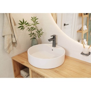 Baterie lavoar, Hansgrohe, Talis E 110, cu ventil, negru cromat periat - Img 4