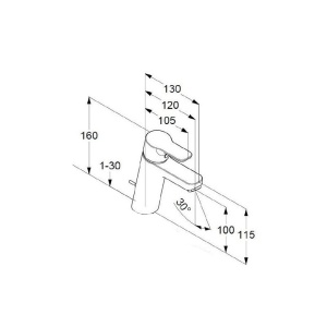 Baterie lavoar Kludi, Pure & Easy, cu ventil metalic, H = 10 cm, crom - Img 2