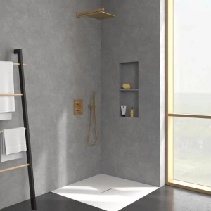 Braț de duș Villeroy&Boch, Universal Showers, pătrat, 40 cm, brushed gold - Img 5