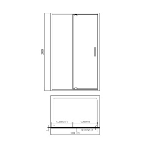 Cabină de duș dreptunghiulară Mediterraneo, Anda 120 x 100, ușă pivotantă, profil crom - Img 4