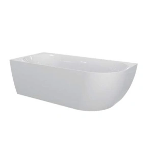 Cadă freestanding Florida, Balu Slim, 165 cm, de colț stânga, fără bordură, cu instalație completă, alb