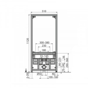 Cadru montaj AlcaDrain, pentru bideu, H112 cm - Img 2