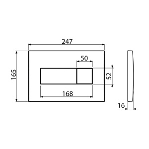 Clapeta de actionare, Alcadrain, Basic, M372, cu doua volume, crom mat - Img 2