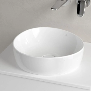 Lavoar asimetric pe blat, Villeroy & Boch, Antao 40, oval, alb - Img 4