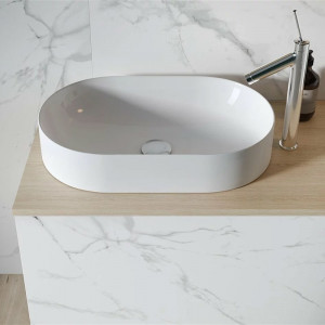 Lavoar pe blat, Cersanit, Inverto, oval, 60 cm, alb - Img 4