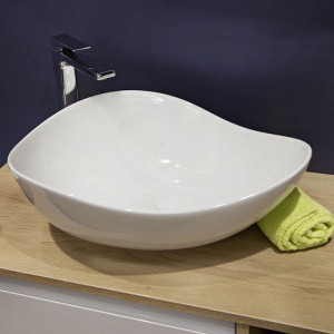 Lavoar pe blat, Fluminia, Aloe-51, amorf, 51 x 40 cm, alb - Img 3
