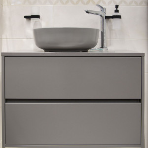 Lavoar pe blat, Fluminia, Amereta-MG, rotund, diametru 41 cm, gri mat - Img 6