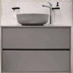 Lavoar pe blat, Fluminia, Amereta-MG, rotund, diametru 41 cm, gri mat - Img 6