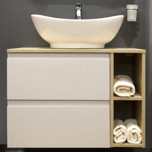 Lavoar pe blat Fluminia, Loira New, oval, 59 x 39 cm, alb - Img 4