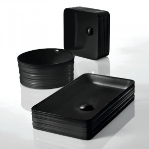 Lavoar pe blat, Fluminia, My Black Box, patrat, cu ventil, negru mat - Img 4
