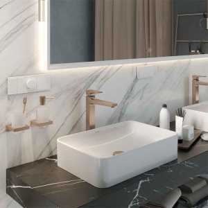 Lavoar pe blat Hansgrohe Xuniva Q, dreptunghiular, 55 x 40 cm, alb - Img 2