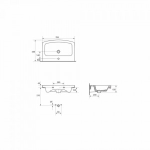 Lavoar pe mobilier Cersanit Easy 70x46 cm - Img 2