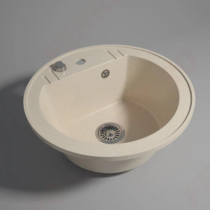 Mezzo II - Chiuveta rotunda cu o cuva Ø 51 cm, nisip - Img 2