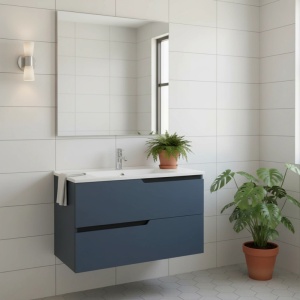 Mobilier pentru lavoar încastrat Fluminia, Bari 80, bleumarin - Img 2
