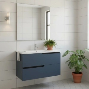 Mobilier pentru lavoar încastrat Fluminia, Bari 80, bleumarin - Img 2