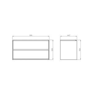 Mobilier suspendat Cersanit, Crea, cu doua sertare, 100 cm, gri - Img 4