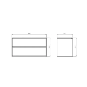 Mobilier suspendat Cersanit, Crea, cu doua sertare, 100 cm, gri - Img 4