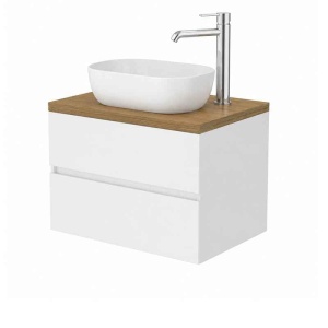 Mobilier suspendat pentru lavoar Fluminia Genova 80, front și laterale netede, 80x46 cm, alb lucios - Img 2