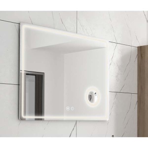 Oglinda Fluminia, Cleopatra-100, dreptunghiulara, cu iluminare LED si lupa cosmetica - Img 3