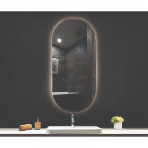 Oglindă, Fluminia, Dali Ambient 50, ovală, cu iluminare LED, 3 culori, dezaburire - Img 2