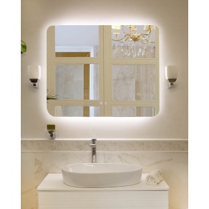 Oglindă Fluminia, Verona 100, dreptunghiulară 100 x 80 cm, cu iluminare LED, 3 culori, dezaburire