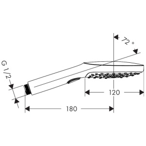 Para de dus, Hansgrohe, Raindance Select E 120, 3 jeturi, auriu lucios - Img 2