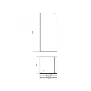 Paravan de duș, Mediterraneo, Foxy Gold, 80 cm, easy clean, profil auriu periat - Img 2