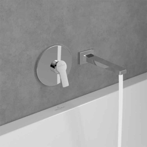 Pipă de umplere pentru cadă Villeroy&Boch, Architectura Square, 22.4 cm, crom - Img 3