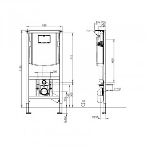 Rezervor ingropat Villeroy and Boch, ViConnect, pentru vas wc suspendat, 111 cm - Img 3