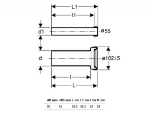 Set de legatura Geberit, intre vas WC suspendat si rama de montaj, cu sistem de montaj, L=26,5 cm - Img 2