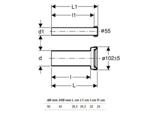 Set de legatura Geberit, intre vas WC suspendat si rama de montaj, cu sistem de montaj, L=26,5 cm - Img 2
