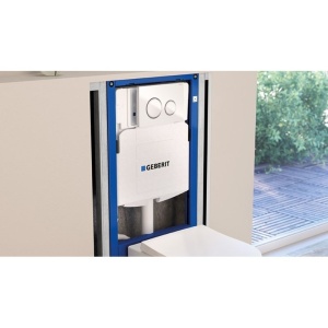 Set instalator Geberit, rama Duofix, rezervor Sigma 12cm cu set fixare si set antifonare, pentru wc suspendat - Img 2