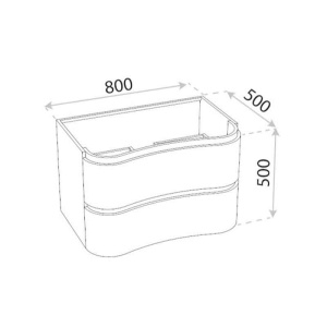 Set mobilier si lavoar, Spectrum, Oviedo 80, design ondulat, alb - Img 3