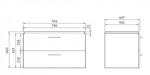 Set mobilier suspendat cu lavoar Cersanit Lara Como 80cm, alb - Img 4