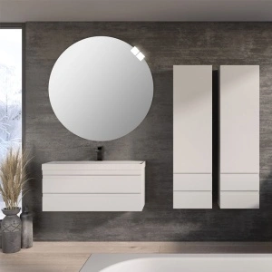 Set mobilier suspendat si lavoar, Kolpasan, Naomi, 100 cm, alb - Img 3