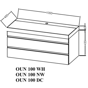Set mobilier suspendat si lavoar, KolpaSan, Naomi, 100 cm, stejar deschis - Img 4
