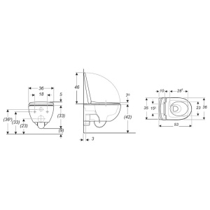 Set vas WC suspendat, Geberit, Selnova Premium, cu capac, 53 x 36 cm, alb - Img 2