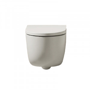 Set vas WC suspendat Hatria, Futura, cu capac WC, rimless, alb