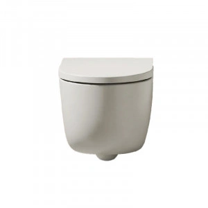 Set vas WC suspendat Hatria, Futura, cu capac WC, rimless, alb