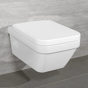 Set vas WC suspendat Villeroy & Boch, Architectura, direct flush, dreptunghiular, cu capac soft close, quick release, alb - Img 3