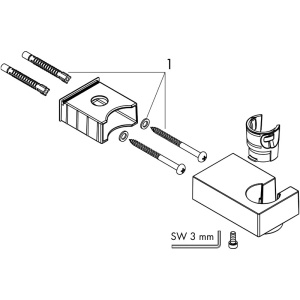 Suport de dus Hansgrohe, Porter E, Negru mat - Img 2