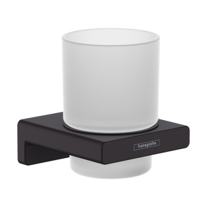 Suport de periute, Hansgrohe, AddStoris, negru mat