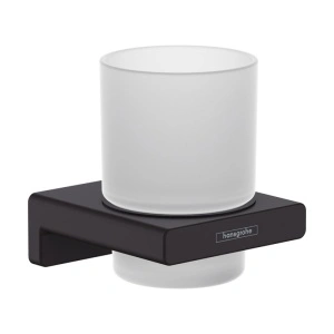 Suport de periute, Hansgrohe, AddStoris, negru mat