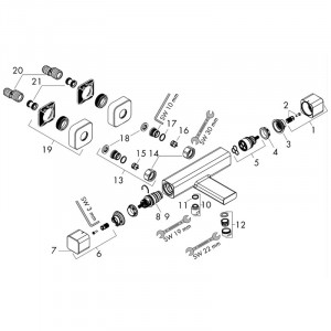 Baterie cada dus Hansgrohe, Ecostat E, termostatata, crom - Img 5