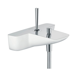 Baterie cadă-duș Hansgrohe, PuraVida, mâner joystick, alb/crom